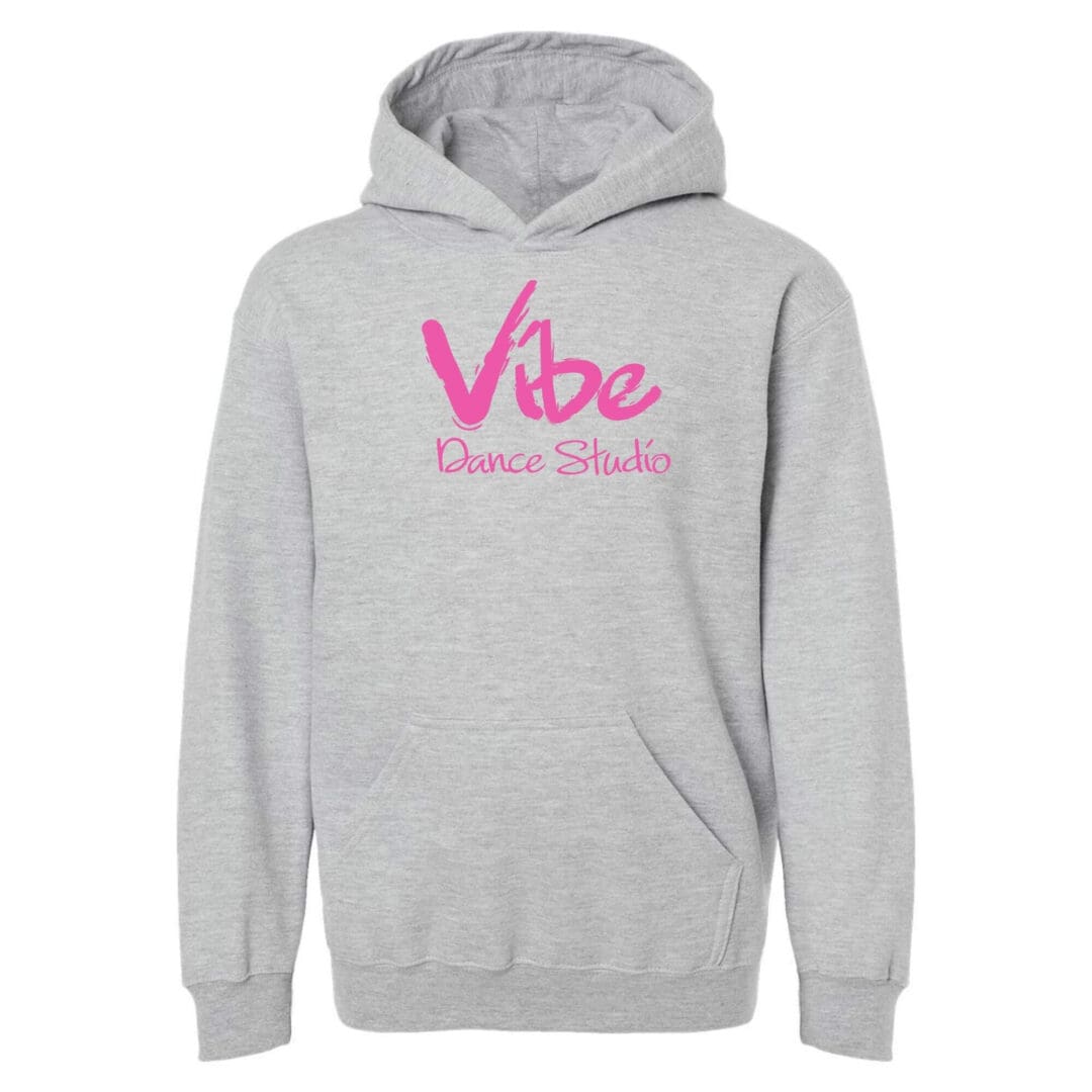 Gray hoodie with "Vibe Dance Studio" logo.