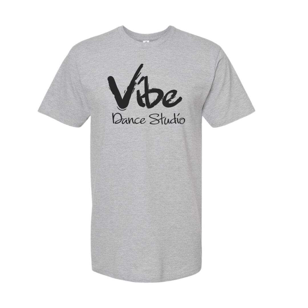 Gray t-shirt with "Vibe Dance Studio" text.