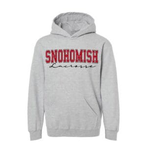 Light gray Snohomish Lacrosse hoodie