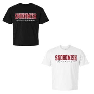 Black and white Snohomish Lacrosse T-shirts.