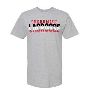 Gray T-shirt with "Snohomish Lacrosse" text.