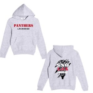 Gray hoodies with "Panthers Lacrosse" design.
