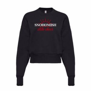 Black Snohomish Elite Cheer cropped sweatshirt with crown