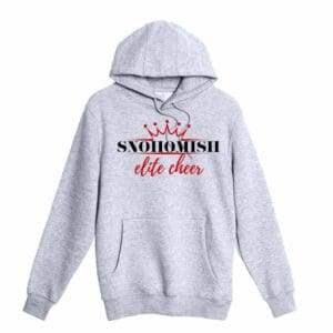 Gray Snohomish Elite Cheer hoodie with crown