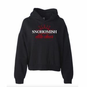 Black Snohomish Elite Cheer cropped hoodie