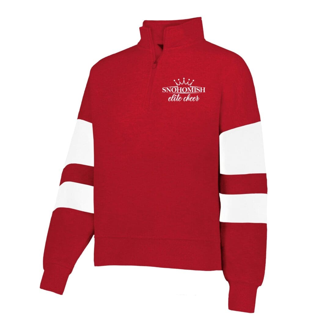 Red Snohomish Elite Cheer quarter-zip sweater